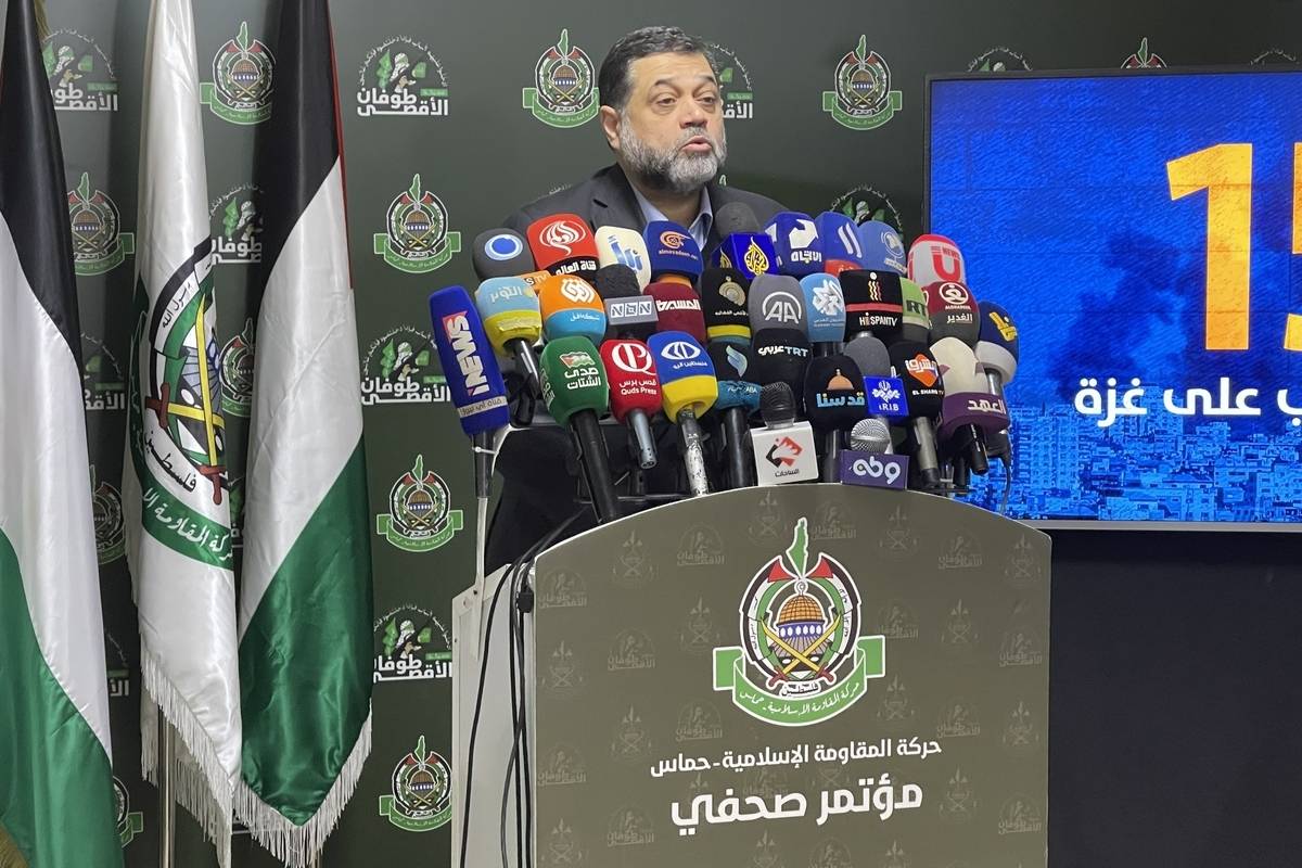 مؤتمر كبير زعيم حماس أسامة حمدان في بيروت ، لبنان في 03 فبراير 2024 (وكالة ̇diris Okuduci/Anadolu)