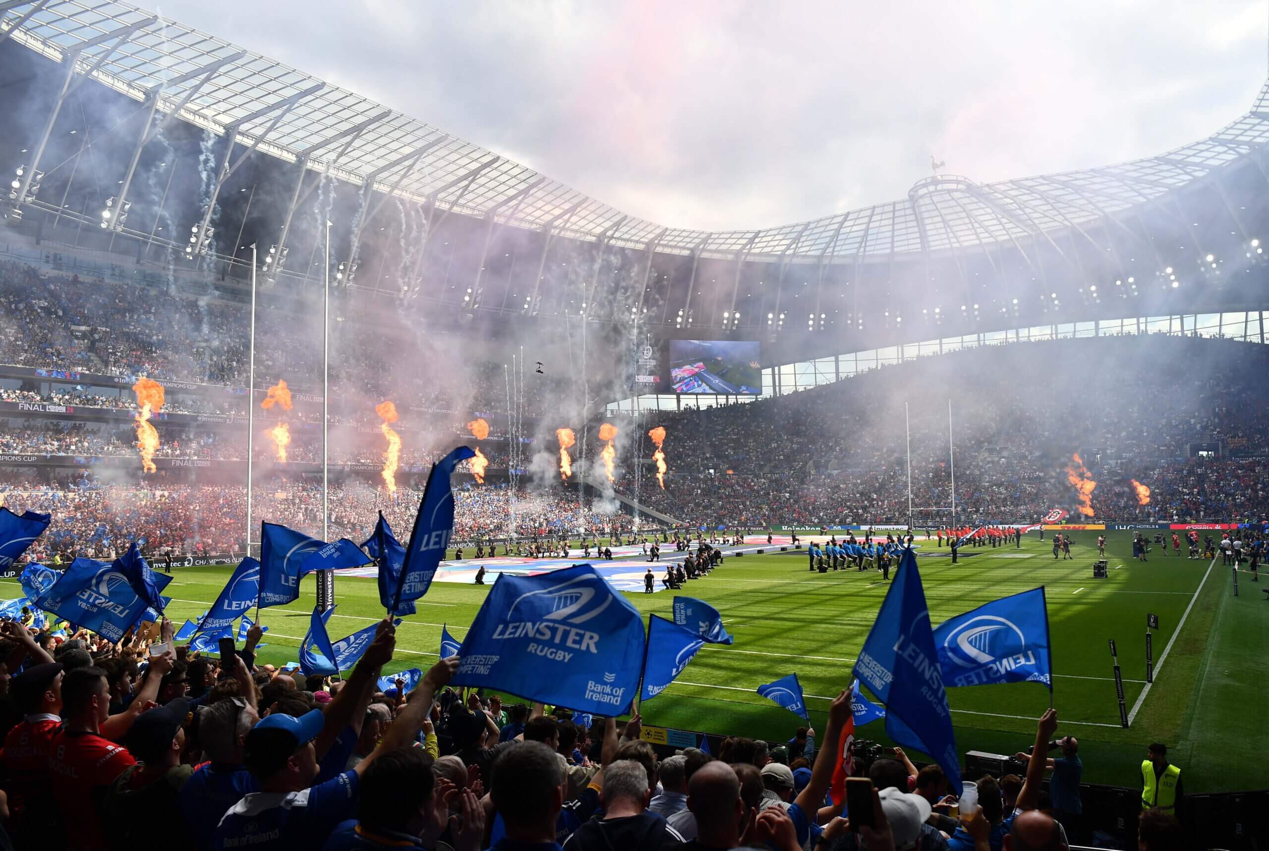 استضاف ملعب توتنهام هوتسبير نهائي كأس أبطال الرجبي بين لينستر وتولوز (سام بارنز / سبورتس فايل عبر جيتي إيماجيز)