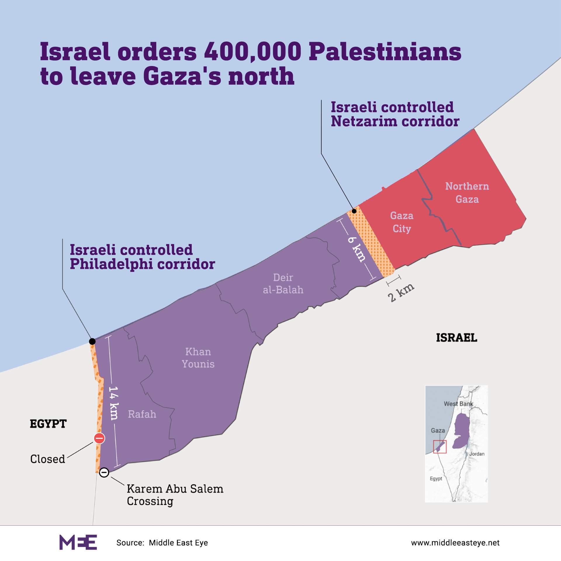 إسرائيل تأمر الفلسطينيين بمغادرة شمال قطاع غزة 