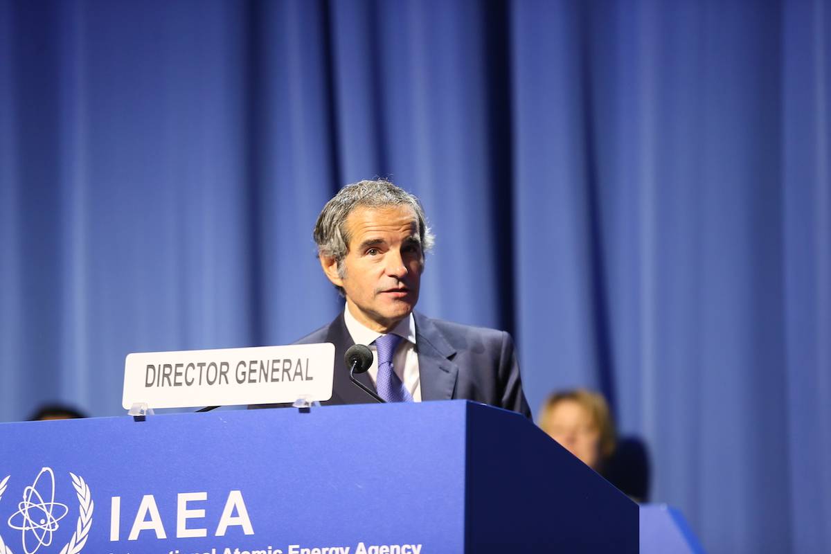 يلقي المدير العام للوكالة الدولية للطاقة الذرية (IAEA) رافائيل ماريانو جروسي خطابًا خلال المؤتمر العام 68 للوكالة الدولية للطاقة الذرية (الوكالة الدولية للطاقة الدولية) في فيينا ، النمسا في 16 سبتمبر ، 2024 (عاشكين كايانغان - وكالة anadolu)