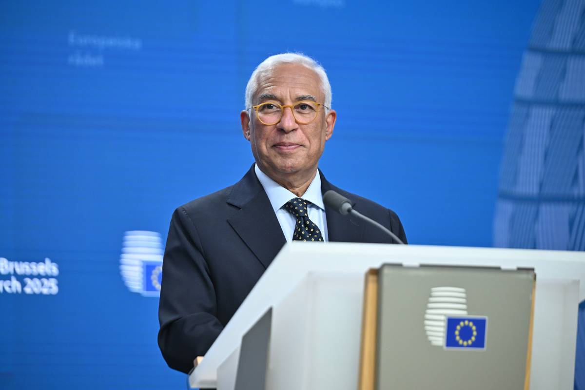 يلقي رئيس المجلس الأوروبي أنطونيو كوستا خطابًا في بروكسل ، بلجيكا في 06 مارس 2025. (Dursun Aydemir - ANADOLU Agency)