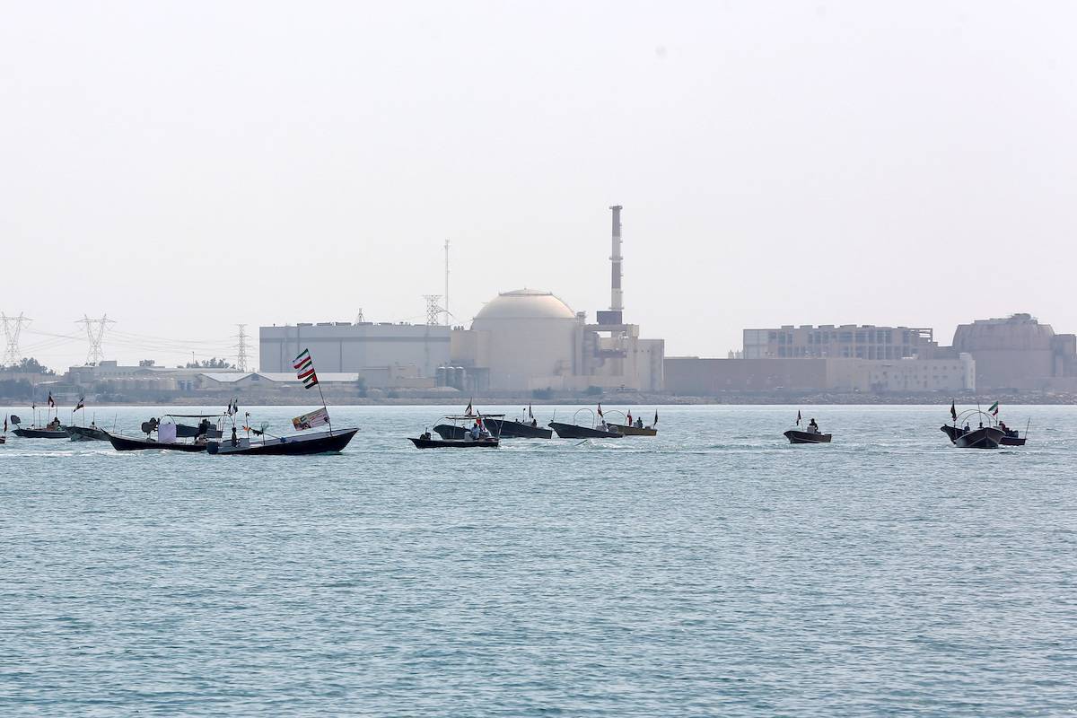 منظر لمحطة بوشهر للطاقة النووية ، وهي محطة الطاقة النووية الوحيدة في البلاد ، في بوشهر ، إيران في 28 أبريل 2024.
