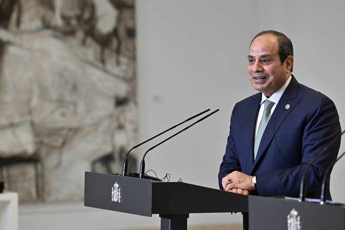 الرئيس المصري عبد الفاهية سيسي في قصر مونكلوا في مدريد ، إسبانيا في 19 فبراير 2025 (Burak Akbulut - ANADOLU Agency)