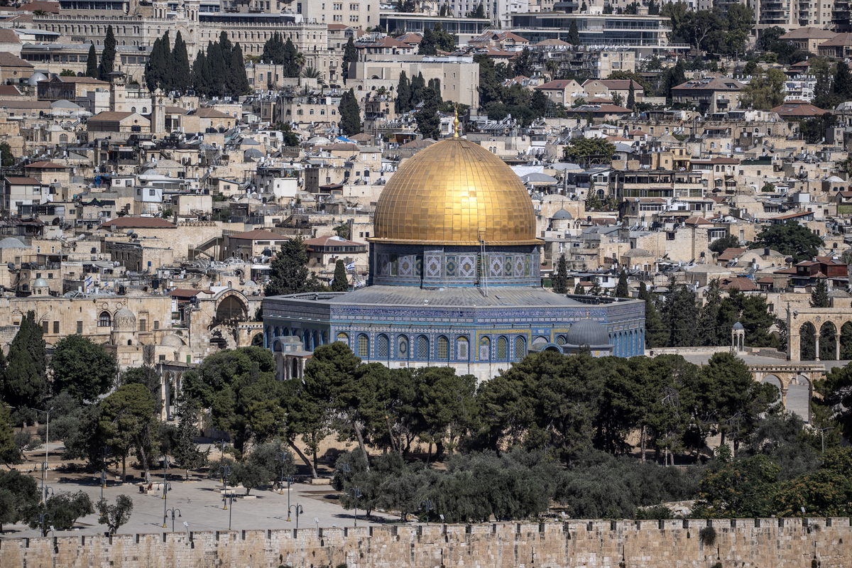 المسجد الأقصى وساحة الفناء في مدينة القدس الشرقية القديمة في 13 يونيو 2025.