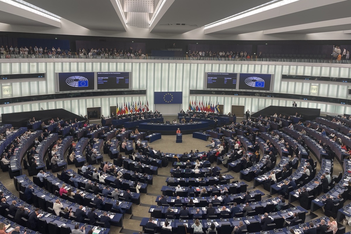 وجهة نظر عامة للبرلمان الأوروبي في بروكسل ، بلجيكا في 07 يوليو ، 2025.