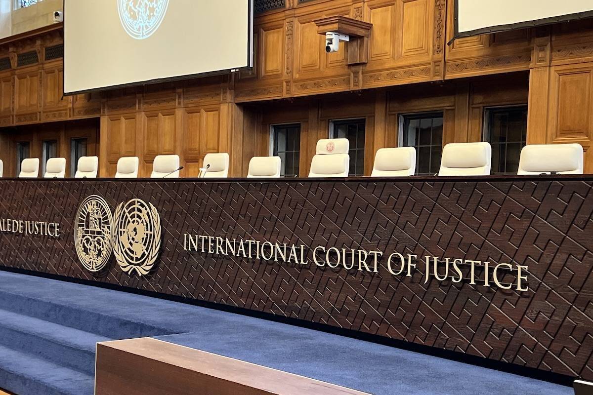 نظرة عامة على قاعة المحكمة في محكمة العدل الدولية (ICJ) في لاهاي ، هولندا في 22 أبريل 2024 (وكالة سيلمان أكينجر/أنادوولو)