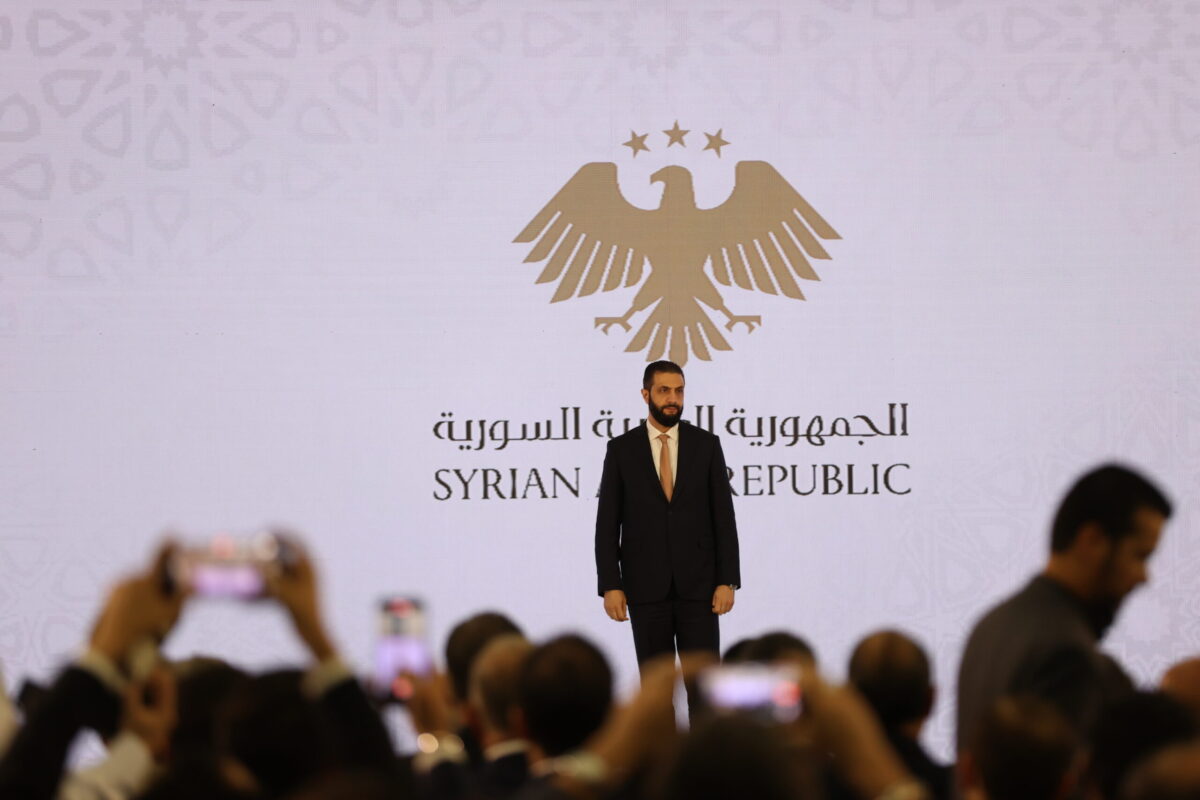 الرئيس السوري أحمد الشارا في دمشق ، سوريا في 06 أغسطس 2025.