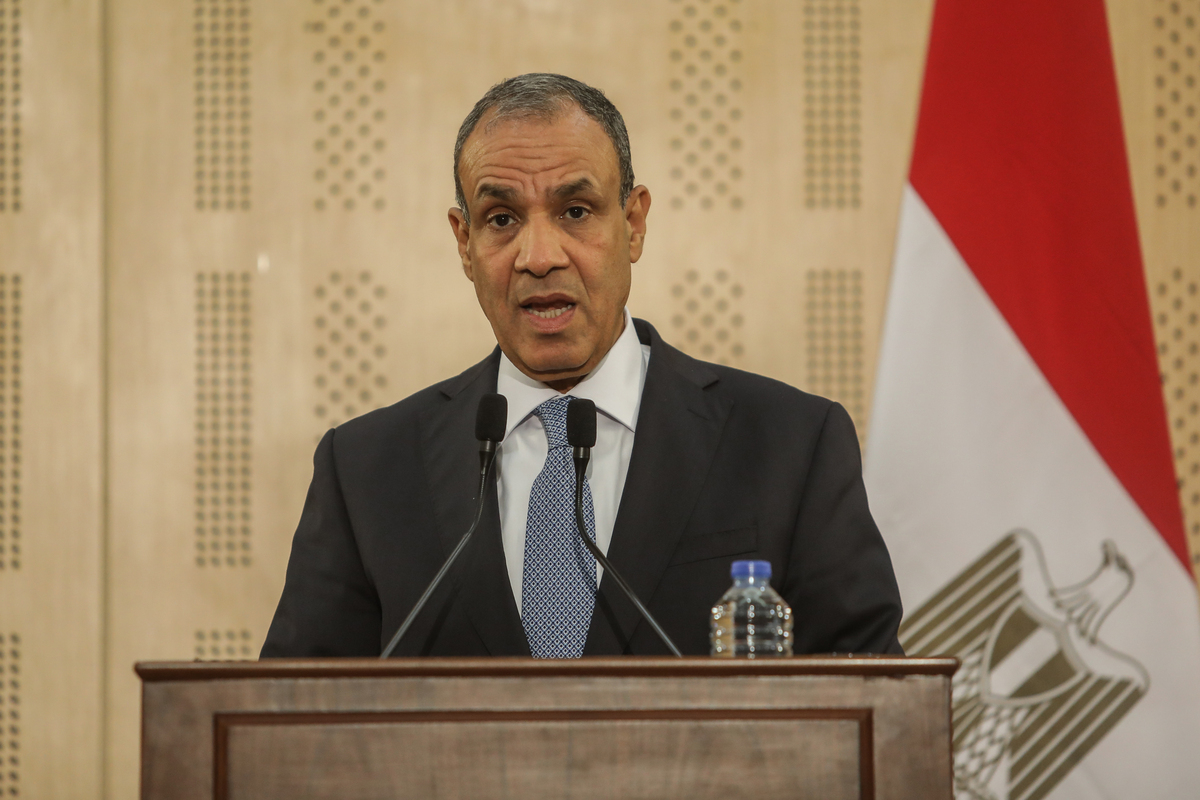 وزير الخارجية المصري بدر عبدتي في العلم ، مصر ، في 9 أغسطس 2025. (محمد إلشهيد - وكالة anadolu)