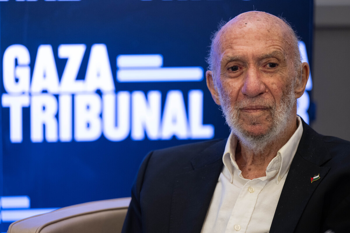 رئيسًا لمحكمة غزة ومقدمة الأمم المتحدة السابقة في فلسطين ، يتحدث ريتشارد فالك خلال مقابلة حصرية في 