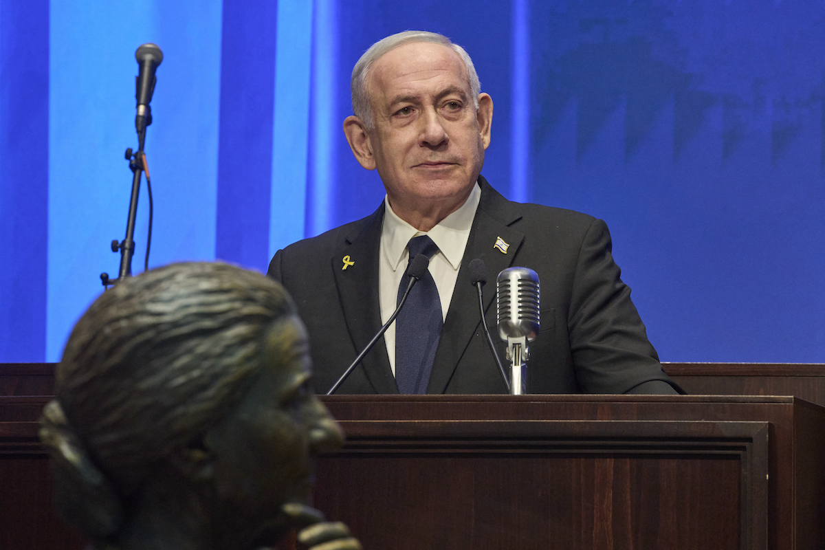 يتحدث رئيس الوزراء الإسرائيلي بنيامين نتنياهو خلال حفل افتتاح متحف Knesset في القدس في 11 أغسطس ، 2025.