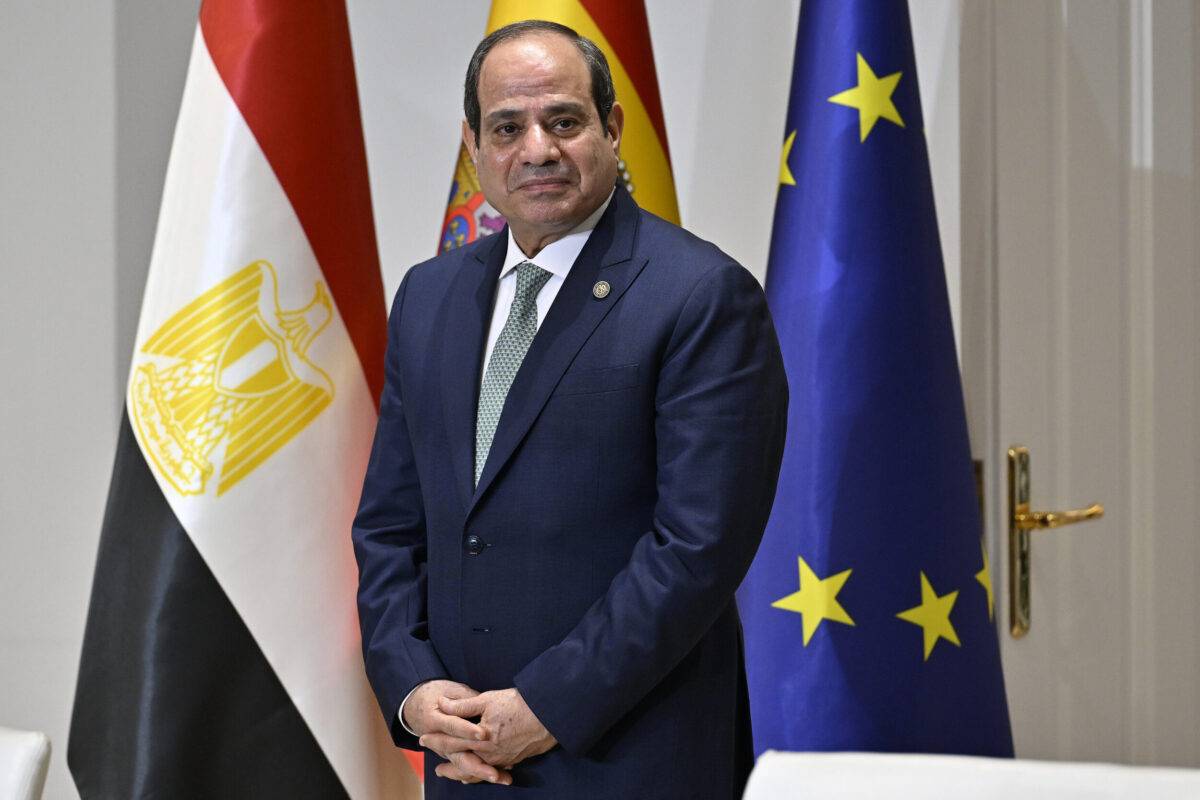 الرئيس المصري عبد الفاهية السيسي خلال حفل في قصر مونكلوا في مدريد ، إسبانيا في 19 فبراير 2025 (وكالة بوراك أكبولوت/أنادوولو)