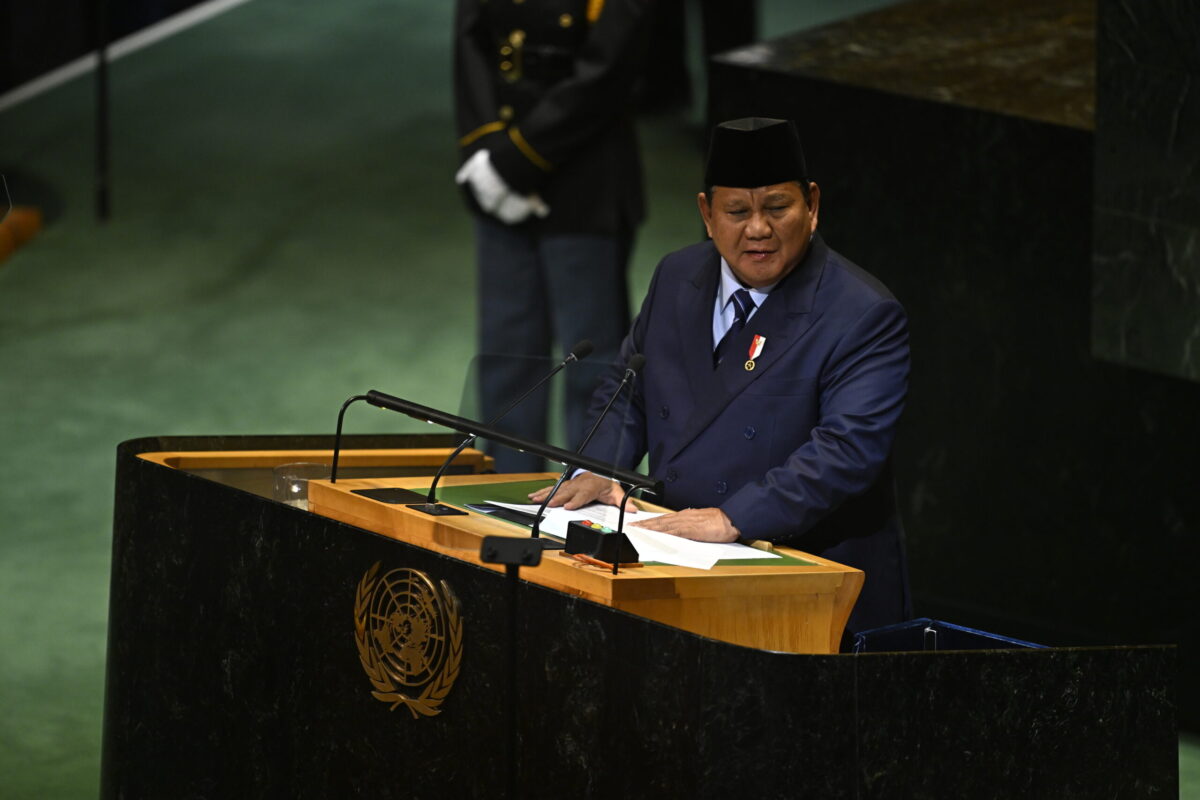 يلقي برابو سوبانتو ، رئيس إندونيسيا ، خلال الجمعية العامة للأمم المتحدة (UNGA) خطابًا حيث يحضر الجمعية العامة 80 من الأمم المتحدة (UNGA) في نيويورك ، الولايات المتحدة ، في 23 سبتمبر 2025.