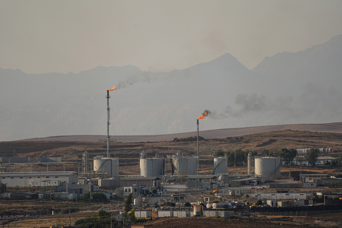 يُظهر المنظر حقل توكي النفط الذي تديره شركة النفط والغاز النرويجية DNO بالقرب من مقاطعة زاخو في دوهوك ، العراق في 26 سبتمبر 2025 (إسماعيل عدنان ياقووب - وكالة Anadolu)