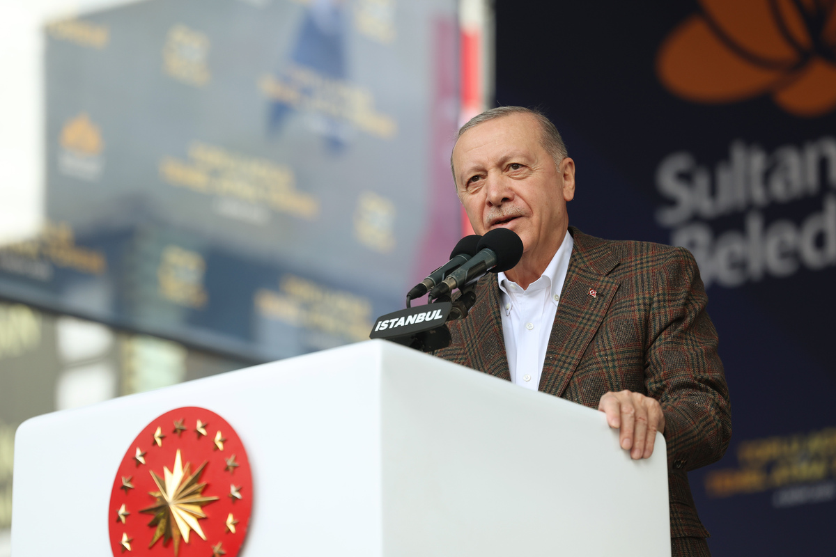 الرئيس التركي ريب تاييب أردوغان يدلي بتصريحات في الافتتاح الجماعي للسلطان والرائد في ميدان بلدة سلطانبيلي في اسطنبول ، تركي ، في 04 أكتوبر ، 2025 (تروقا / مطفل كاماسي - وكالة anadolu)
