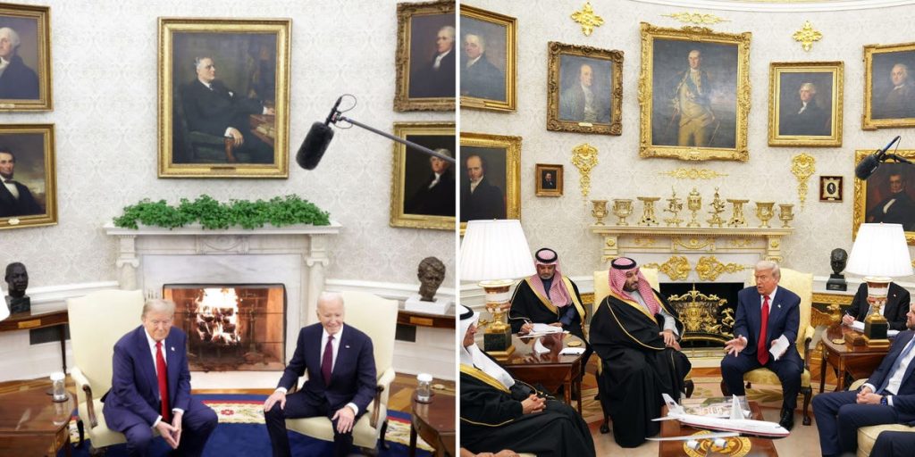 صور قبل وبعد تظهر تعديلات ترامب على ديكور البيت الأبيض حتى الآن.